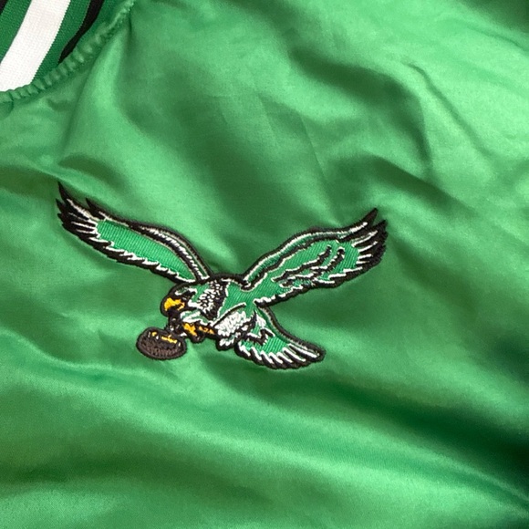 NFL Philadelphia Eagles Varsity Bomber Jacket Kelly Green Retro Men's XXL NWT - Picture 3 of 9